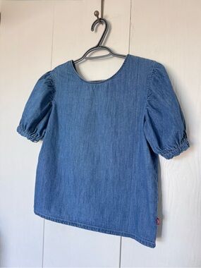 Levi's Denim Puff Sleeve Top - Blue